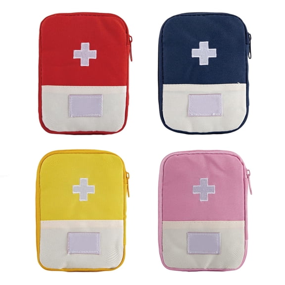 YXMEIGUO 4 Packs First Aid Bag, Empty Mini First Aid Pouch, 5.9 x 4.1 inch Travel Emergency First Aid Rescue Bag Outdoor Multi-function Storage Bag