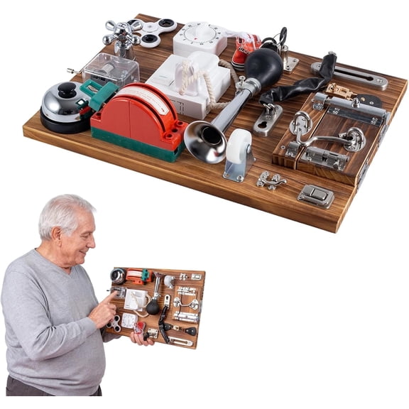 YXMEIGUO Fidget Busy Board for Adults, Dementia Activities for Seniors, Engaging Alzheimers Activities & Tactile Stimulation, Alzheimers Activities for Dementia Patients