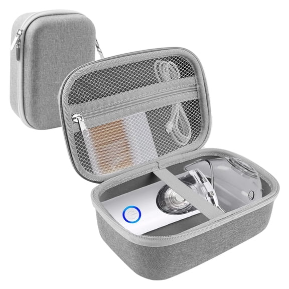 YXMEIGUO Portable Nebulizer Case, Nebulizer Carrying Case for Inhaler Nebulizer, Hard Nebulizer Case for Travel, Asthma Nebulizer Machine Case for Adults, Gray