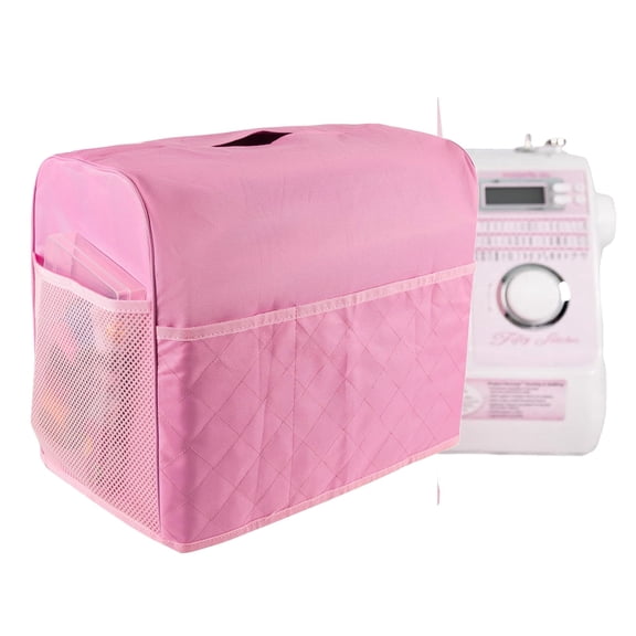 YXMEIGUO Sewing Machine Cover, Pink Sewing Machine Dust Cover with Storage Pockets, Protective Sewing Machine Cover for Most Standard Singer, Brother Machines