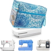 YXMEIGUO Sewing Machine Dust Cover, Protective Dustproof Waterproof Sewing Machine Cover with Side Handle and Essentials Covers Pockets Case for Most Standard Singer, Brother and Janome Machines