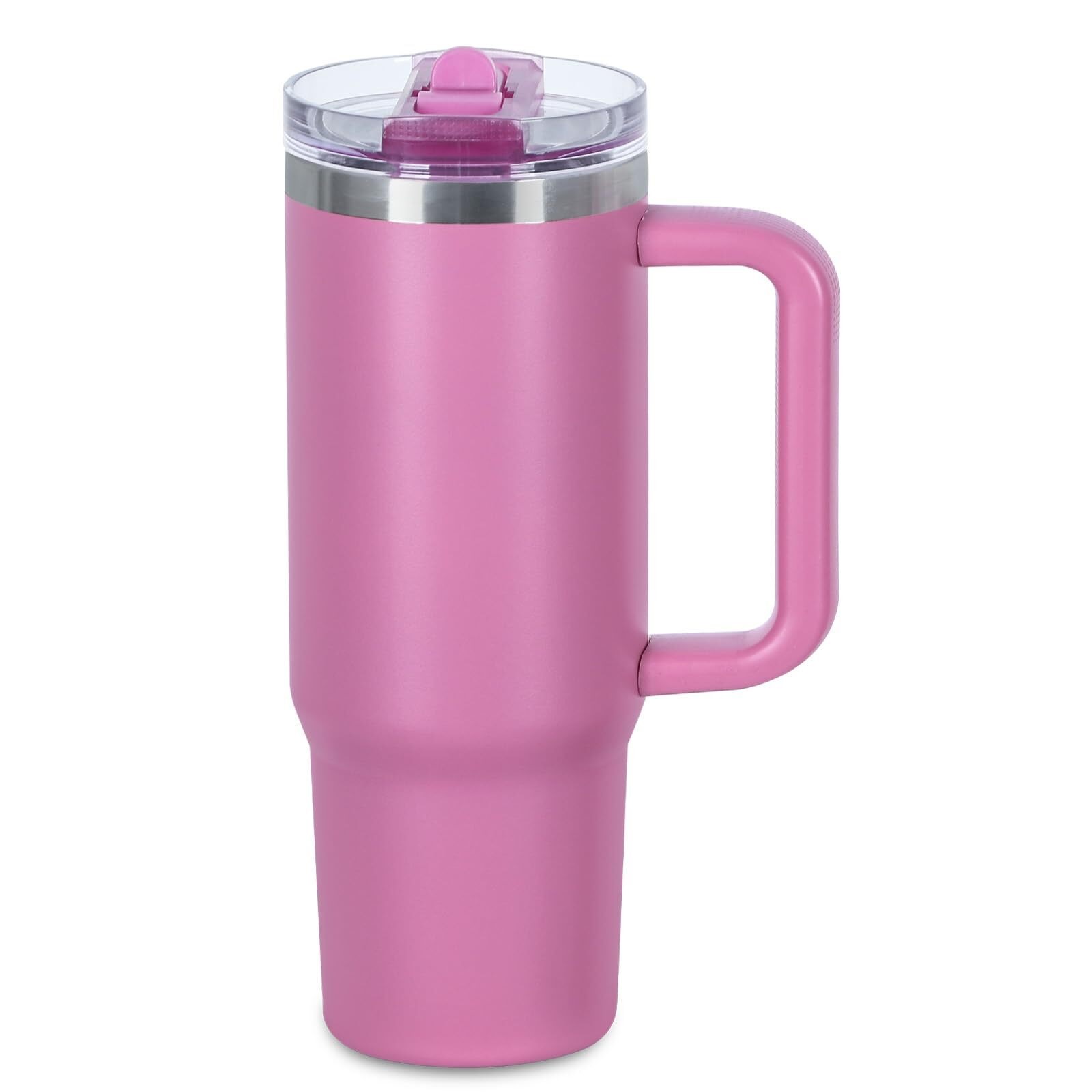 Eizlang 40oz Insulated Tumbler With Handle & Straw - Stainless Steel, Keeps Drinks Hot/Cold, Travel Mug