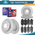 thumbnail image 1 of YXPCARS 12PCS Brake Kits, Brake Rotors+Ceramic Brake Pads for Hyundai Elantra GT Veloster Elantra Elantra Coupe Kia Forte Forte5 Forte Koup, Front+Rear (31584, 31603, D1543, D1544), 1 of 7