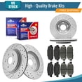 thumbnail image 1 of YXPCARS 12PCS Brake Kits, Front and Rear Drilled & Slotted Brake Rotors + Ceramic Brake Pads Kit for Honda CR-V 2017-2019 All Models 2020-2023 GAS (982124+982123+2036+2037), 1 of 7