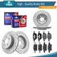 thumbnail image 1 of YXPCARS 12PCS Front Rear Brake Kits, Drilled & Slotted Brake Rotors + Ceramic Brake Pads Set for 2013-2016 Ford Escape (980601, 680999, 1044,1095), 1 of 8