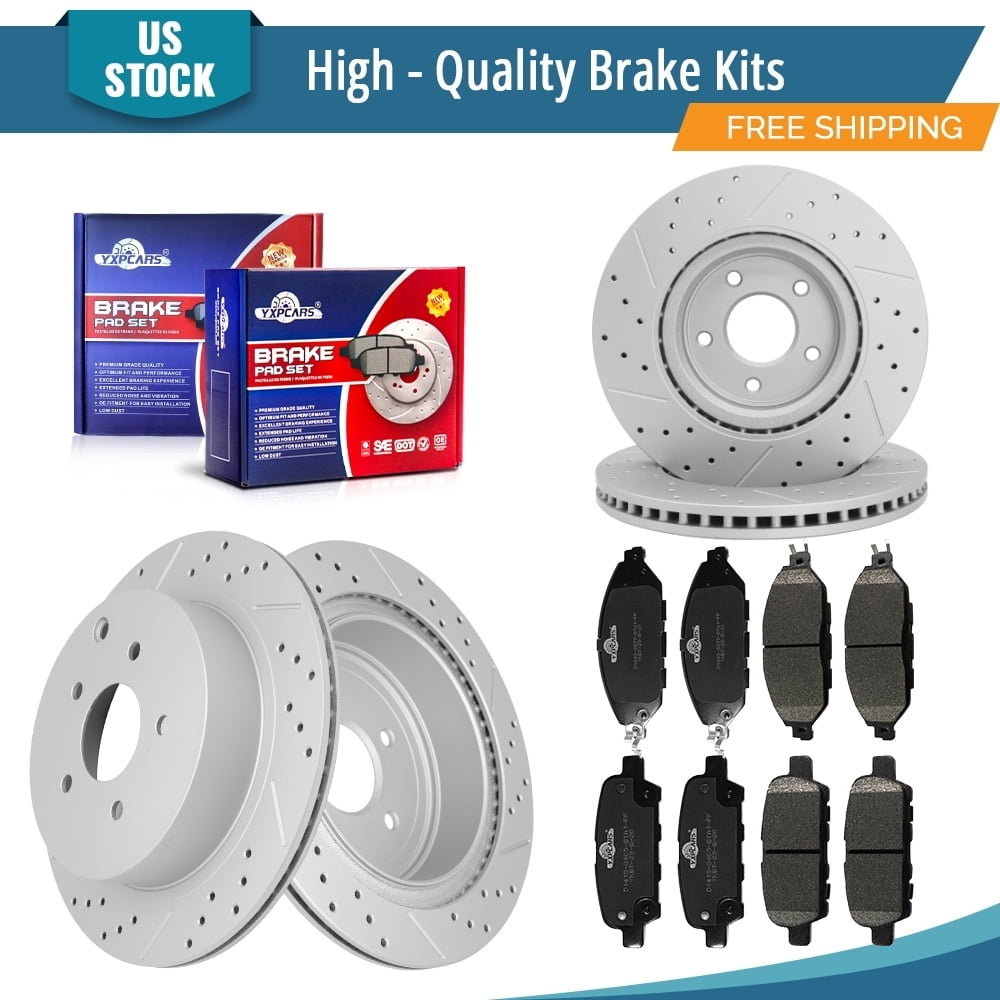 YXPCARS 12PCS Front+Rear Brake Rotors+Ceramic Brake Pads, Brake Kits for Nissan Murano Pathfinder Infiniti QX60 JX35 (WLX1552, 31348, D1649, D1415)