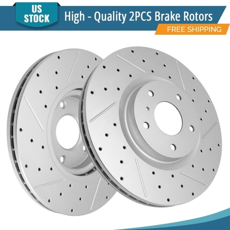 YXPCARS 2PCS Front Brake Rotors(120.42080), Drilled & Slotted Disc Rotors Kit for Infiniti EX35 EX37 G25 G35 G37 M35 M35H M37 M45 M56 Q40 Q70 Q70L QX50 QX70 Nissan 350Z 370Z Altima Maxima Murano