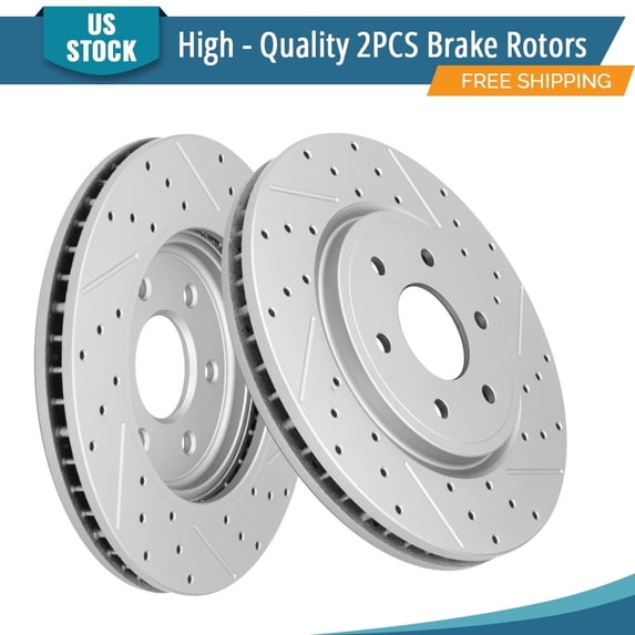 YXPCARS 2PCS Front Brake Rotors(120.42085), Drilled & Slotted Disc Rotors Kit for Nissan Frontier Pathfinder Xterra Suzuki Equator