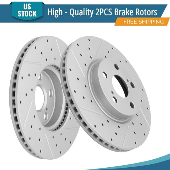 YXPCARS 2PCS Front Brake Rotors(120.44160), Drilled & Slotted Disc Rotors Kit for Toyota Corolla Scion xD Pontiac Vibe Toyota Matrix
