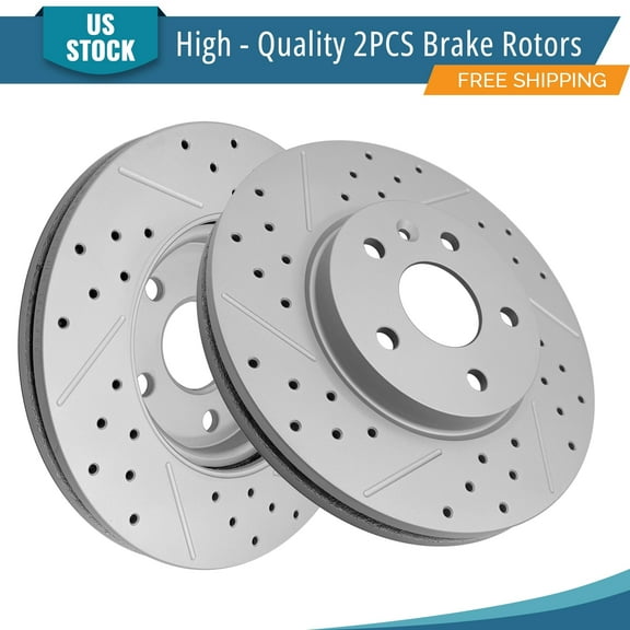 YXPCARS 2PCS Front Brake Rotors(120.62130), Drilled & Slotted Disc Rotors Kit for Chevrolet Sonic Cruze Limited Cruze Bolt Euv Ev Volt