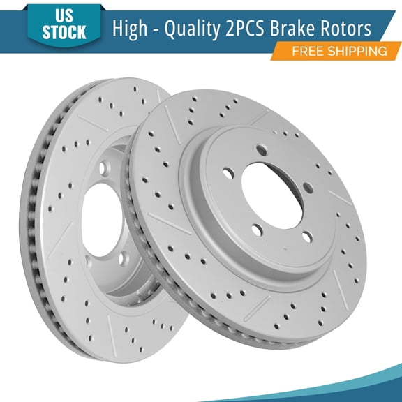 YXPCARS 2PCS Front Brake Rotors(120.65118), Drilled & Slotted Disc Rotors Kit for Ford Explorer Sport Trac 2007-2010 Explorer Mercury Mountaineer 2006-2010 All Models