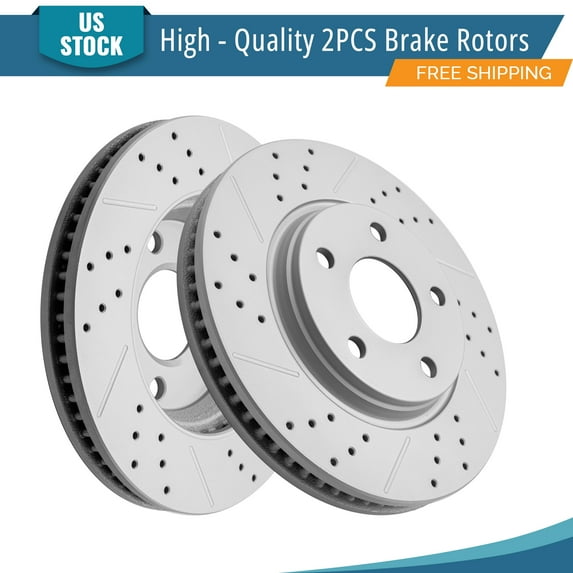 YXPCARS 2PCS Front Brake Rotors (580188LR), Drilled & Slotted Disc Rotors Kit for 2004-2008 Pontiac Grand Prix 2005 Montana