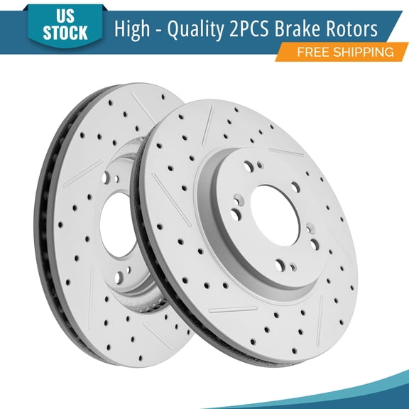 YXPCARS 2PCS Front Brake Rotors (980209LR), Drilled & Slotted Disc Rotors Kit for Dodge Caliber Jeep Compass Patriot Mitsubishi ASX