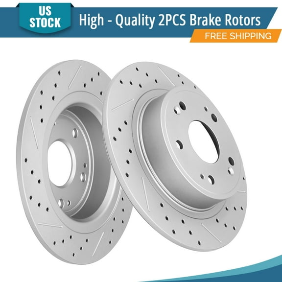 YXPCARS 2PCS Rear Brake Rotors(120.40068), Drilled & Slotted Disc Rotors Kit for Acura ILX TSX Honda Accord HR-V Civic