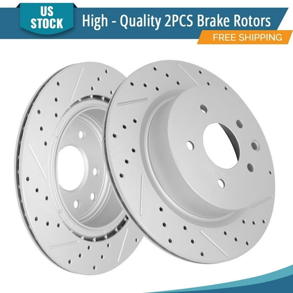 YXPCARS 2PCS Rear Brake Rotors(120.42088), Drilled & Slotted Disc Rotors Kit for Infiniti EX35 EX37 G25 G35 G37 M35 M45 Q40 QX50 Nissan 350Z 370Z Maxima
