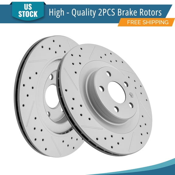 YXPCARS 2PCS Rear Brake Rotors (982109LR), Drilled & Slotted Disc Rotors Kit for Volvo XC60 XC90 S60 S90 V60 V90