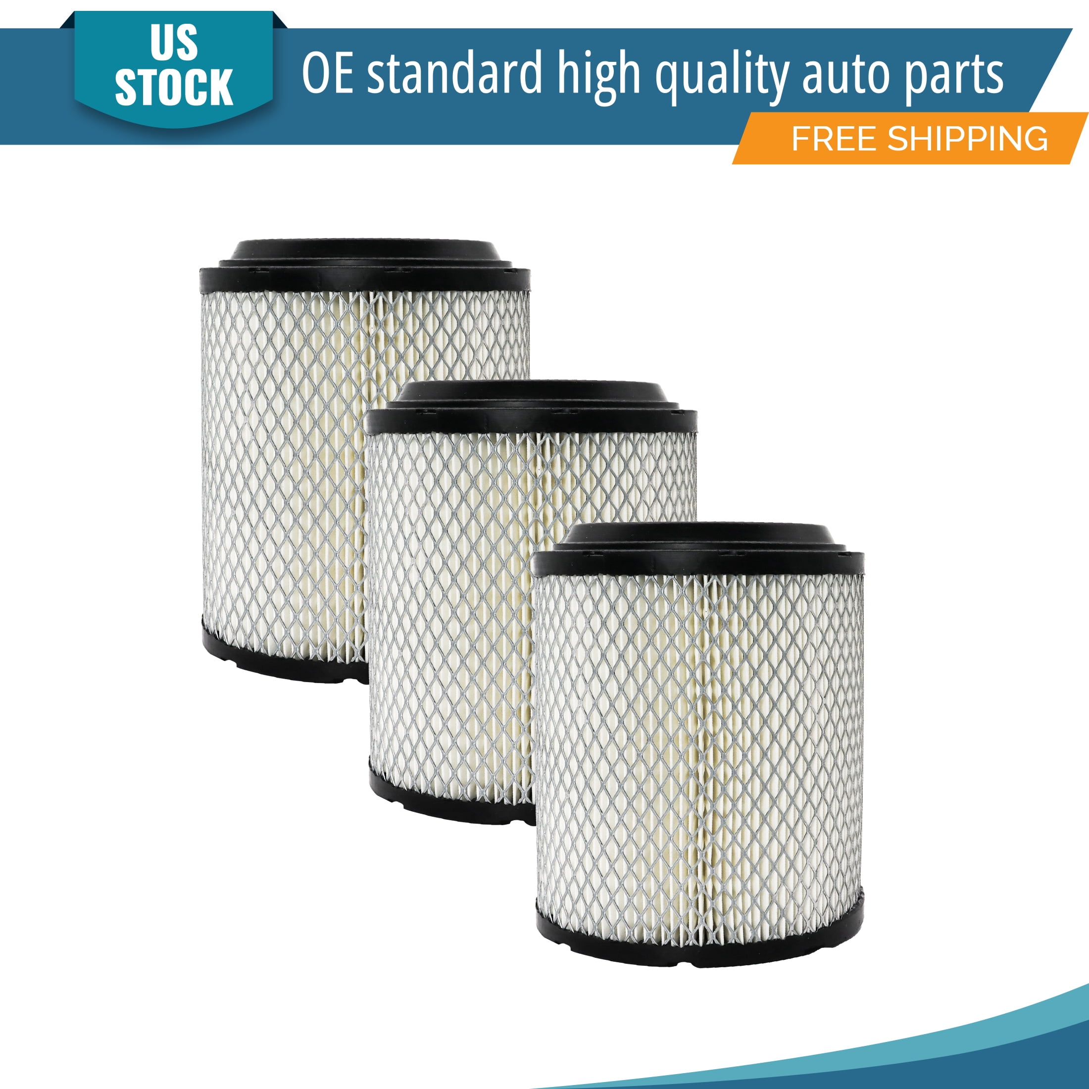 YXPCARS 3PCS Front Engine Air Filter for 2011 - 2017 Jeep Compass for Jeep Patriot, New Air Filter Replacement (CA11048)