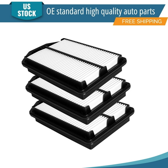 YXPCARS 3PCS Front Engine Air Filter for Honda CR-V 2007 2008 2009 L4 2.4L Rigid Panel, New Air Filter Replacement (CA10344)