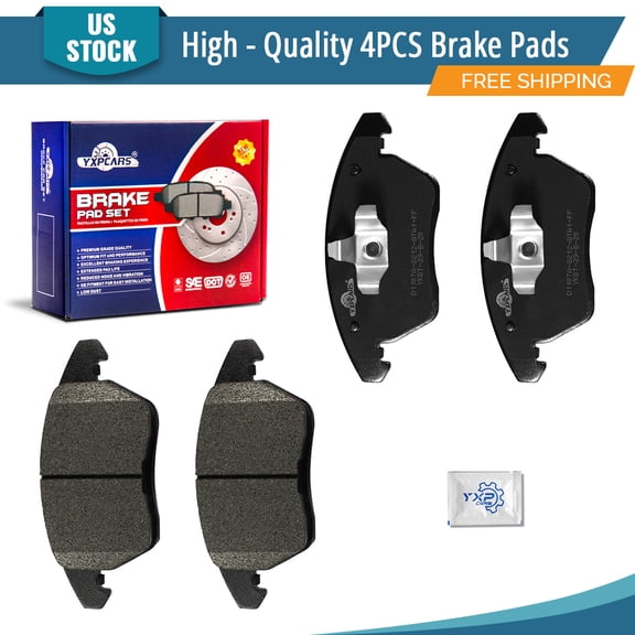 YXPCARS 4PCS Brake Pads(D1107A), Front Ceramic Pads for Volkswagen Clasico Jetta CC Eos Golf GTI Audi A3/A3 Quattro