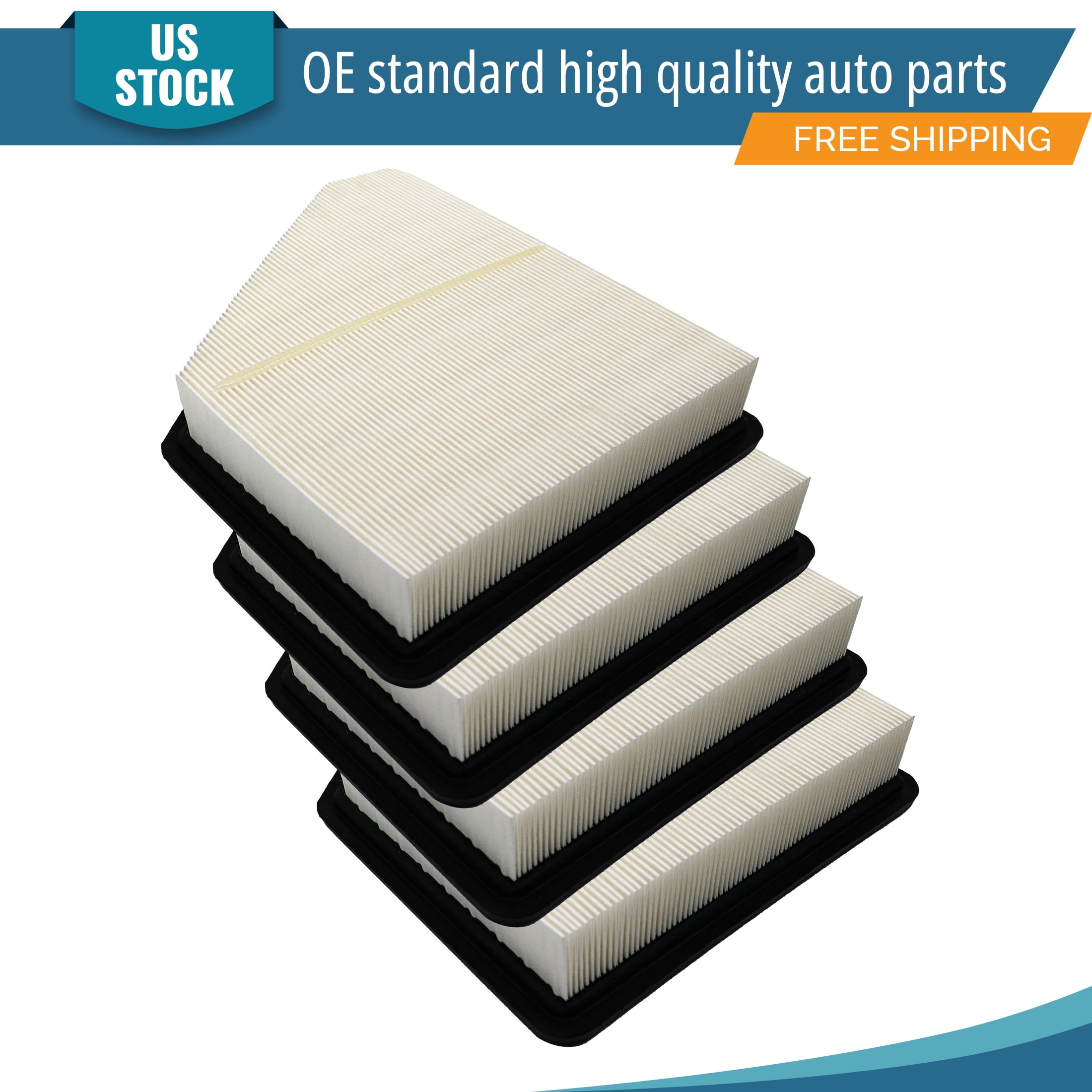 YXPCARS 4PCS Front Engine Air Filter for Chevy Equinox GMC Terrain 2010-2017 L4 2.4L V6 3.0L 3.6L, New Air Filter Replacement (CA10465)
