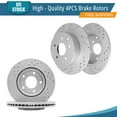 thumbnail image 1 of YXPCARS 4PCS Front Rear Brake Rotors (981470, 31312), Drilled & Slotted Disc Rotors Kit for Nissan Sentra 2013-2019, 1 of 7