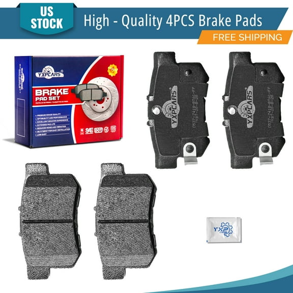 YXPCARS 4PCS Rear Brake Pads (D537), Ceramic Pads for Acura CL CSX EL ILX Integra RSX TL TSX Vigor Honda Accord Civic CR-Z Prelude S2000 Suzuki Kizashi SX4 SX4 Crossover
