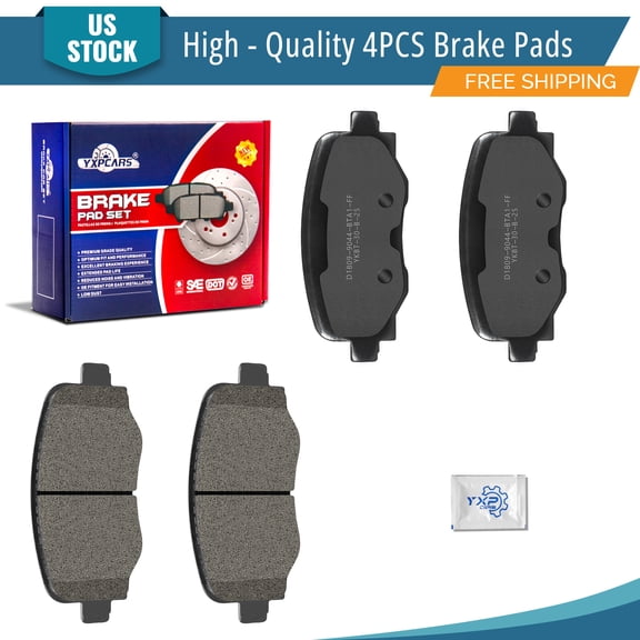 YXPCARS 4PCS Rear Ceramic Brake Pads, Brake Pads Set for Fiat 500X 2016 - 2023 All Models (D1809)