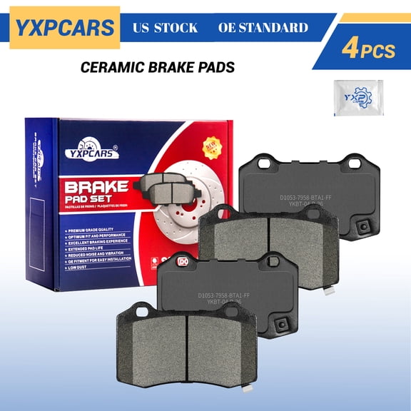 YXPCARS 4PCS Rear Ceramic Brake Pads (D1053), Brake Pads Set for Cadillac CTS Dodge Challenger Charger Chrysler 300 Jeep
