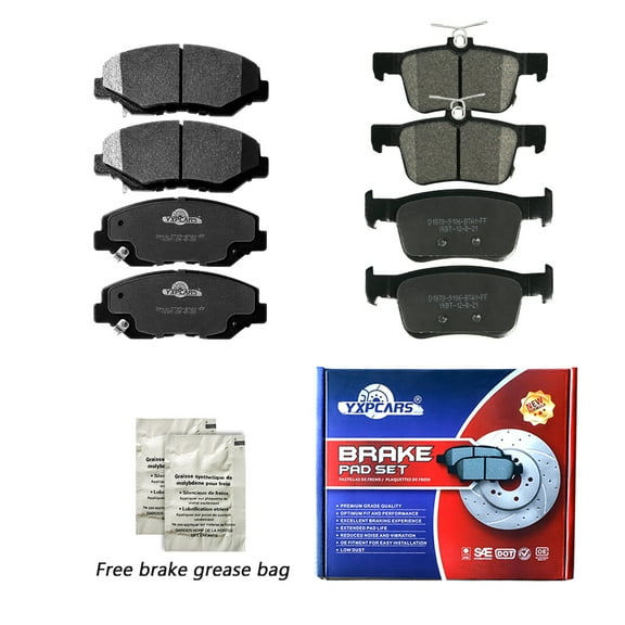YXPCARS 500.09140 : Front & Rear Ceramic Brake Pads, Premium Ceramic, 8 Pack