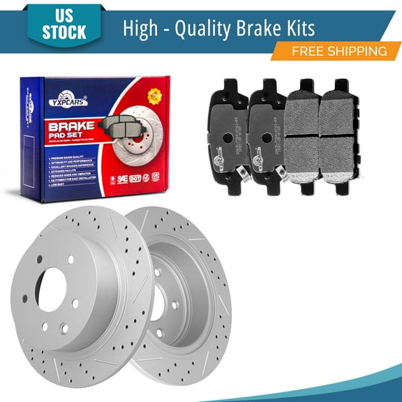 YXPCARS 6PCS Brake Kits, Rear Drilled & Slotted Brake Rotors + Ceramic Brake Pads Kit for Nissan Juke Sentra Altima Maxima (31312+905)