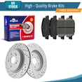 thumbnail image 1 of YXPCARS 6PCS Rear Brake Kits, Drilled & Slotted Brake Rotors (120.40087) + Ceramic Brake Pads Kit for 2017-2024 Honda CR-V (982123+2037), 1 of 8