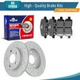 thumbnail image 1 of YXPCARS 6PCS Rear Brake Kits, Drilled & Slotted Brake Rotors + Ceramic Brake Pads Kit for Buick Allure Lacrosse Chevrolet Impala Impala Limited Pontiac Grand Prix (55085+999), 1 of 8