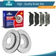 thumbnail image 1 of YXPCARS 6PCS Rear Brake Kits, Drilled & Slotted Brake Rotors + Ceramic Brake Pads Set for 2015-2017 Ford F-150 (681951, 1790), 1 of 8