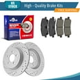 thumbnail image 1 of YXPCARS 6PCS Rear Brake Kits, Drilled & Slotted Brake Rotors + Ceramic Brake Pads Set for 2015-2020 Ford Mustang (681938, 1793), 1 of 8