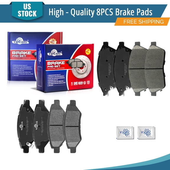 YXPCARS 8PCS Brake Pads(BD1422+D1337), Front & Rear Ceramic Pads for Cadillac SRX 2010 GM Brake Code JL9 2011-2016 All Models Saab 9-4X 2011 All Models