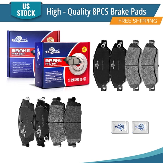 YXPCARS 8PCS Brake Pads(D1092+D1194), Front & Rear Ceramic Pads for Cadillac Escalade Escalade ESV Escalade EXT Chevrolet Avalanche Silverado 1500 Tahoe GMC Sierra 1500 Yukon Yukon XL 1500