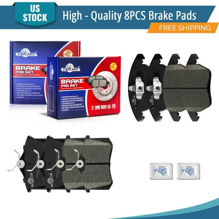 YXPCARS 8PCS Brake Pads(D1107A+D340A), Front & Rear Ceramic Pads for Volkswagen Golf Jetta Audi A3