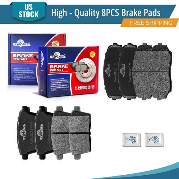 YXPCARS 8PCS Brake Pads(D1258+D1259), Front & Rear Ceramic Pads for Mazda CX-9 2007-2015 CX-7 2007-2012 Ford Edge Lincoln MKX 2007-2010 All Models