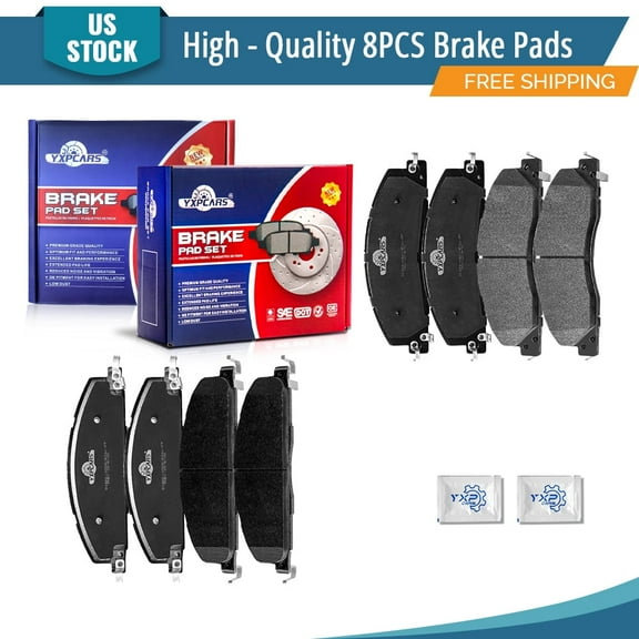 YXPCARS 8PCS Brake Pads(D1399+D1400), Front & Rear Ceramic Pads for Dodge RAM 2500 RAM 3500 Ram 1500 2500 3500