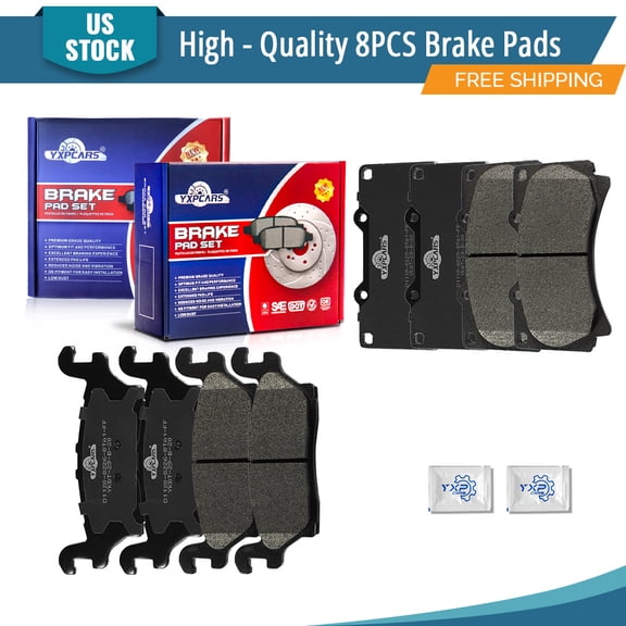 YXPCARS 8PCS Brake Pads, Front & Rear Ceramic Pads for Hummer H3 2006-2010 Hummer H3T 2009-2010 (D1119+D1120)