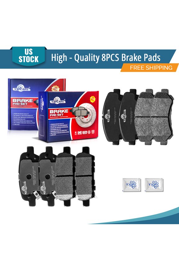 8PCS Ceramic Brake Pads for Nissan Maxima 2009-2014 2016-2019 All Models Juke 2014-2017 Nismo RS Models Sentra 2009-2012 2.5L SE-R Spec-V, Front & Rear D1374+D905