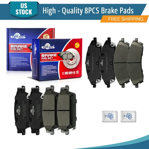 YXPCARS 8PCS Ceramic Brake Pads for Cadillac SRX STS CTS, Front & Rear D1019+D1020