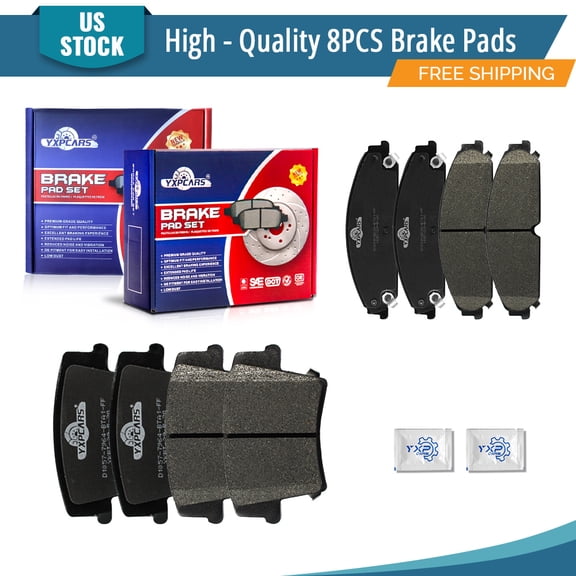 YXPCARS 8PCS Ceramic Brake Pads for Chrysler 300 Dodge Challenger Charger Magnum, Front & Rear D1058+D1057