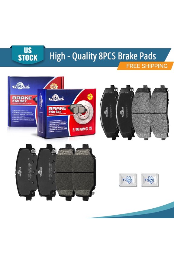 8PCS Ceramic Brake Pads for Chrysler Town & Country Dodge Journey, Front & Rear D1589+D1596