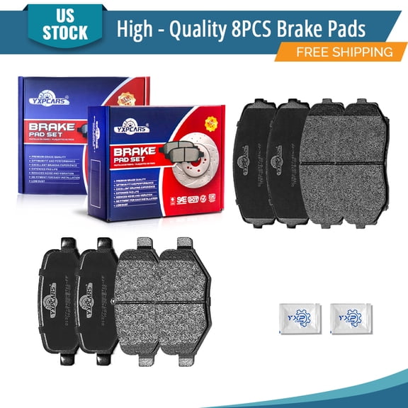 YXPCARS 8PCS Ceramic Brake Pads for Ford Edge Lincoln MKX, Front & Rear D1258+D1377