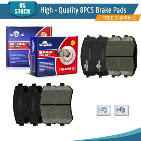 YXPCARS 8PCS Ceramic Brake Pads for Kia Forte/Forte Koup/Forte5 Hyundai Elantra , Front & Rear(D1397+BD1157)