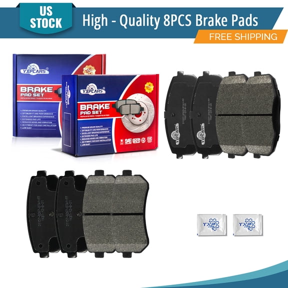 YXPCARS 8PCS Ceramic Brake Pads for Kia Forte/Forte Koup/Forte5 Hyundai Elantra , Front & Rear(D1397+BD1157)