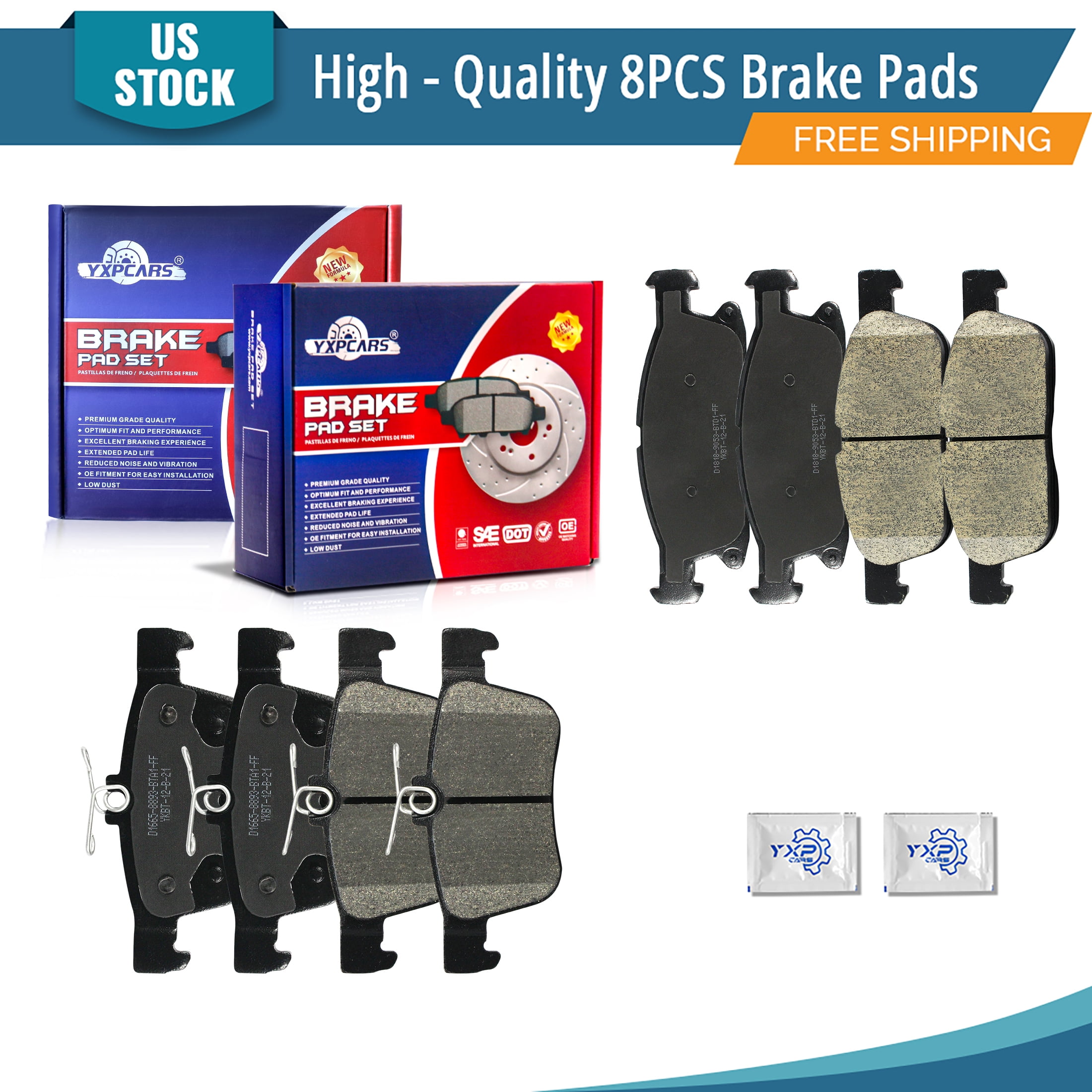 Set Front Rear Ceramic s Set For Ford Explorer Flex Taurus Brake Pad