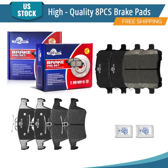 YXPCARS 8PCS Front & Rear Ceramic Brake Pads(D1028+D1095) for Pontiac Solstice 2006-2009 Saturn Sky 2007-2010 All Models