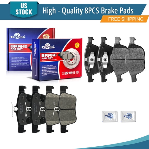 YXPCARS 8PCS Front & Rear Ceramic Brake Pads(D1044+BD1665) for Ford Escape 2017-2019
